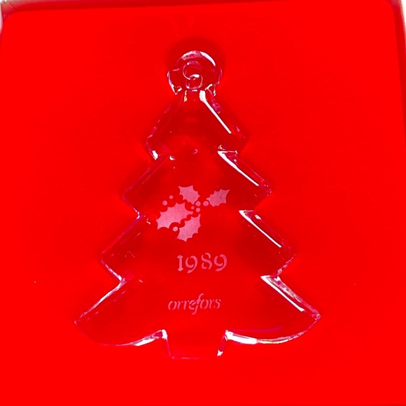 1989 ORREFORS CRYSTAL CHRISTMAS ORNAMENT BRAND NEW WITH TAGS IN ORIGINAL BOX - Picture 5 of 10